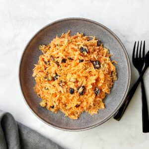 Carrot salad with cranberries and walnuts