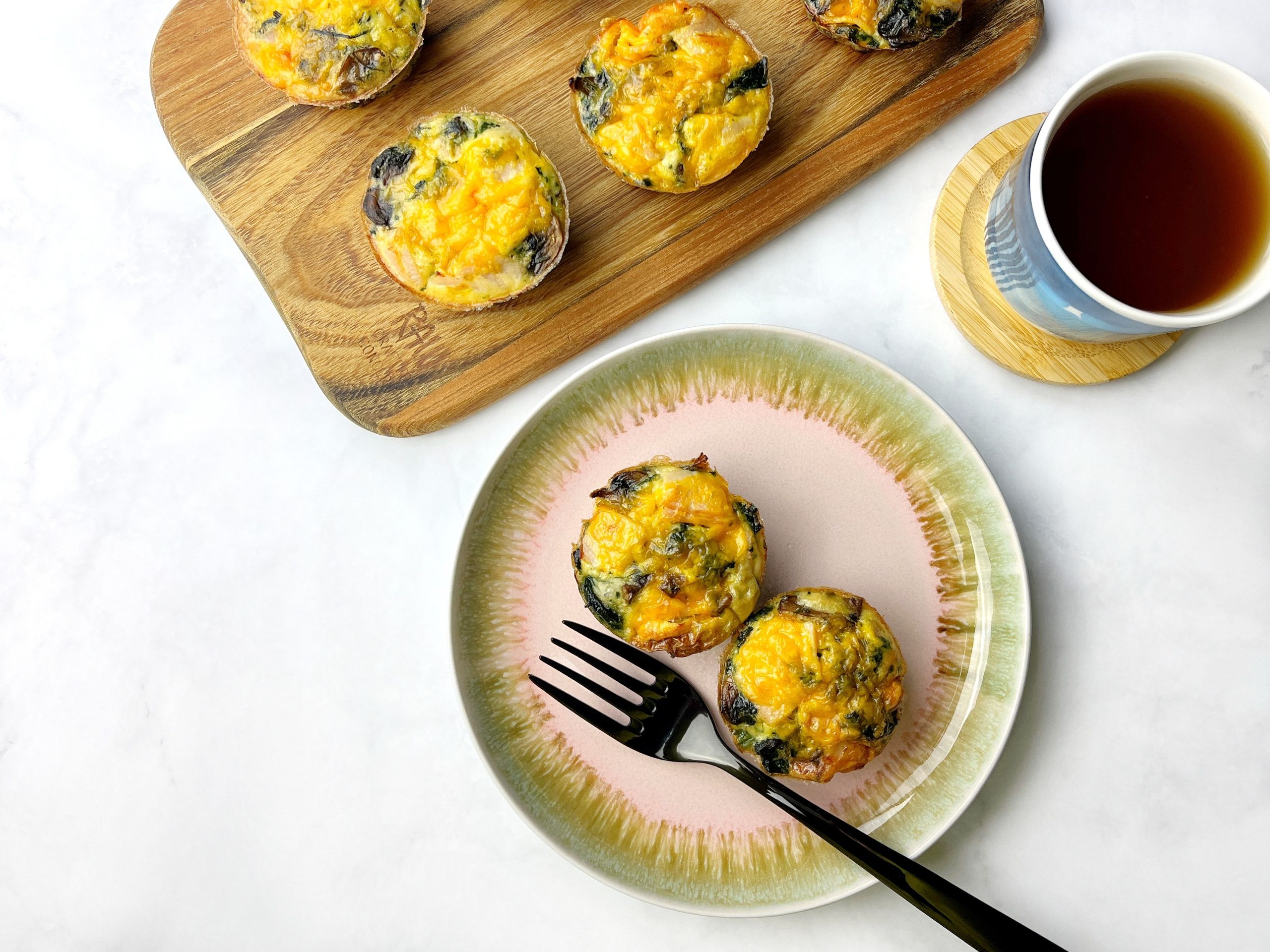 Egg muffins with mushrooms and spinach