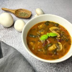 Kidney bean and mushroom soup