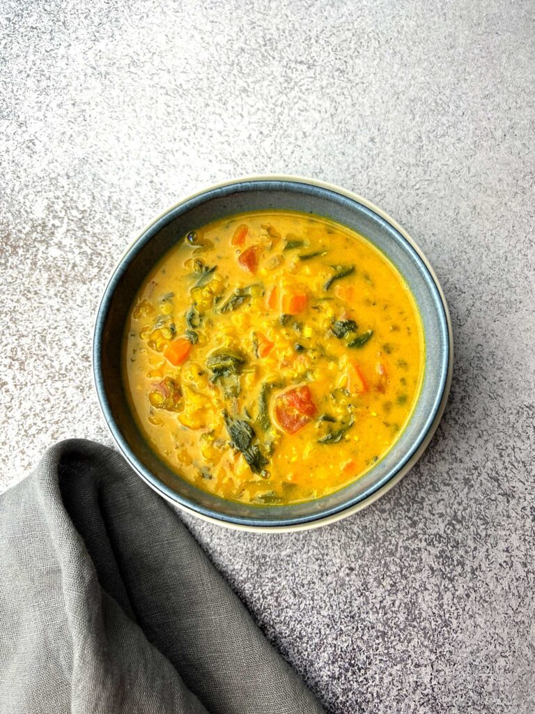Red lentils and coconut soup