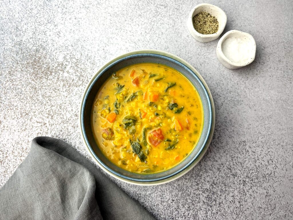 Red lentils and coconut soup