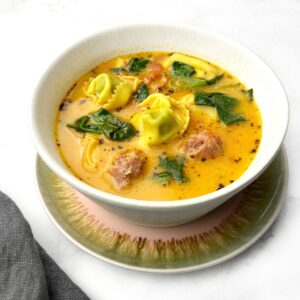 Tortellini and Italian sausage soup