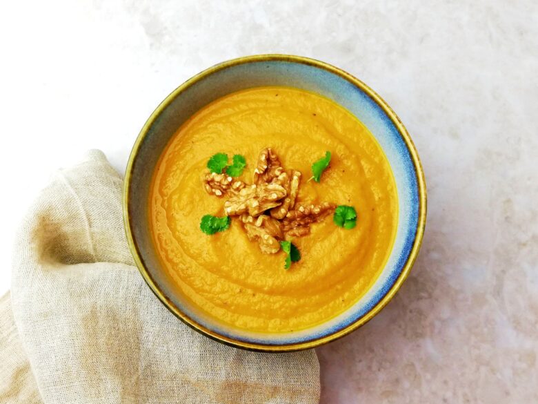 Coconut and roasted carrot soup