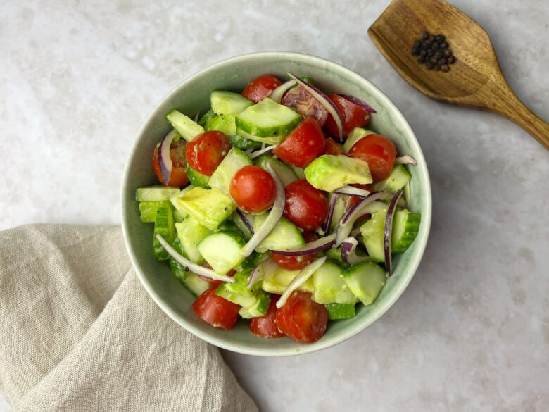 Cucumber, tomato and avocado salad